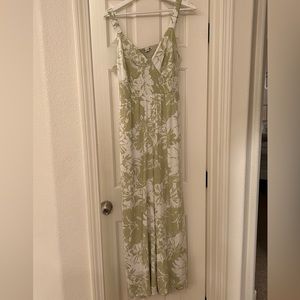 american eagle green and white jumpsuit